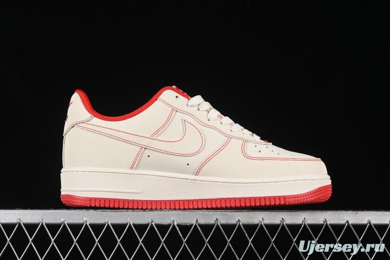 Nike Air Force 1 '07 Low Comme des Garcons Collaboration - Off-White Red Line Low-Top Casual Sneakers - KK3333-001