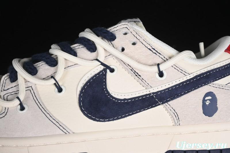 Nike SB Dunk Low BAPE Collaboration - Strap Blue Swoosh Anniversary Customized Low-Top Casual Sneakers SJ2068-298