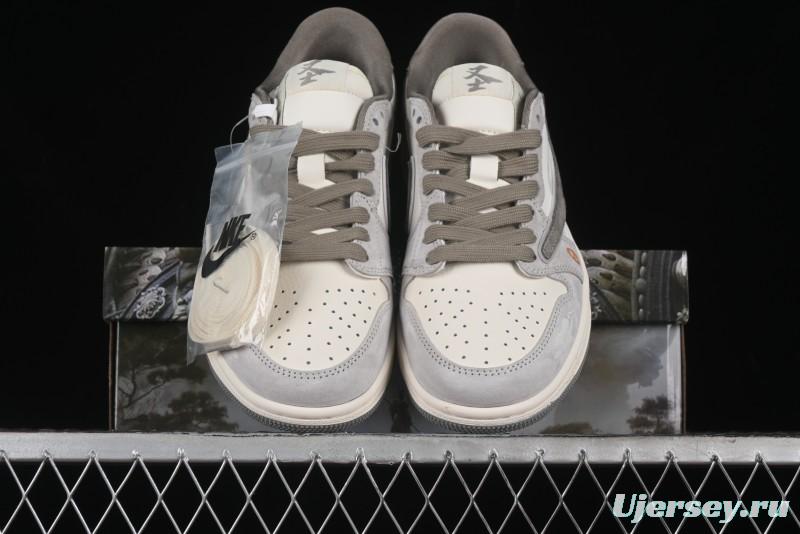 Nike Travis Scott x Fragment Design x Air Jordan 1 Low OG SP AJ1 Low-top Casual Sneakers - DM6688-610