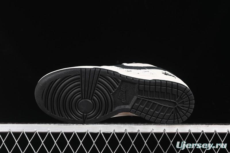 Nike SB Dunk Low Stussy Collaboration - Anniversary High-End Custom Low-Top Casual Sneakers - XY1688-016