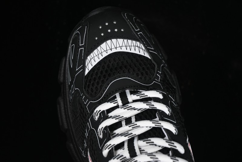 Dior Chrono Round Toe Lace-Up Lifestyle Casual Running Sneakers - 6865 WHITE BLACK