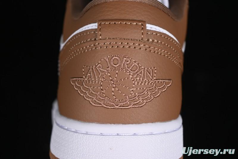 Nike Air Jordan 1 Low AJ1 White Tan Low Top Casual Sneakers - DC0774-202