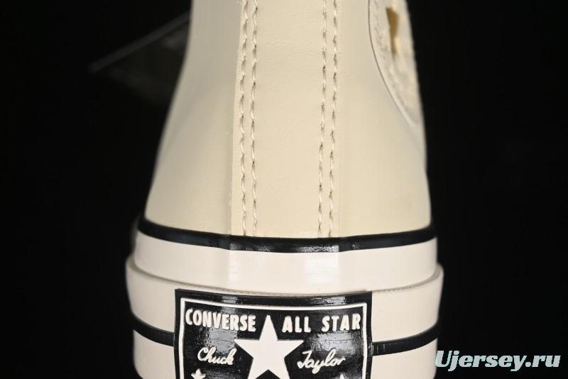 Converse Chuck 1970s Winter Waterproof Leather High-Top Sneakers with Gold Eyelets and Fleece Lining - A12443C