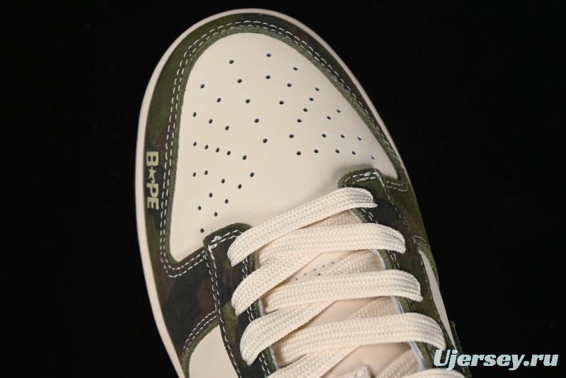 Nike SB Dunk Low Bape Collaboration - Jungle Camouflage Anniversary Custom Low-Top Casual Skate Shoes - CH6336-230