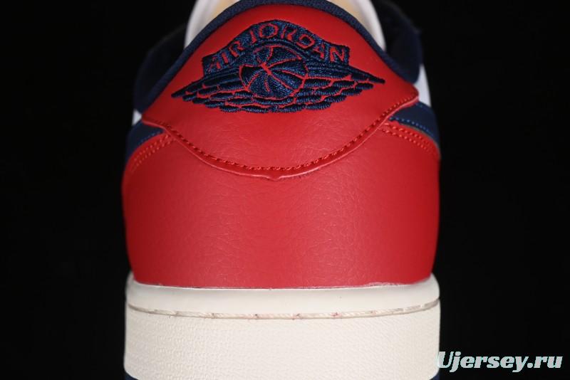 Nike Air Jordan 1 Low OG "Howard University" Casual Sneakers with Blue Toe and Red Heel - HQ2993-100
