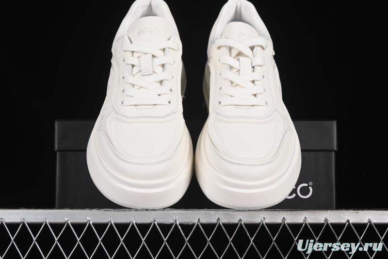 ECCO Street ACE Series Autumn New Retro Fashion Casual Leather Platform Sneakers - 63336101002