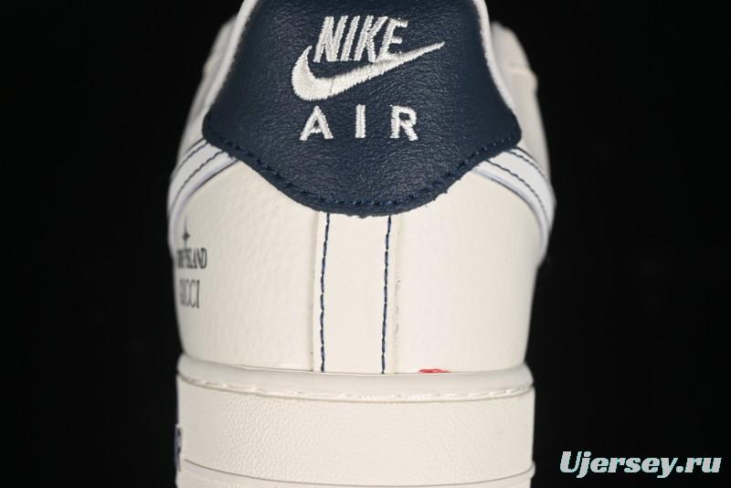 Nike Air Force 1 '07 Low Gucci Stone Island Collaboration - Off White Graphite Low-Top Casual Sneakers - KK1988-013