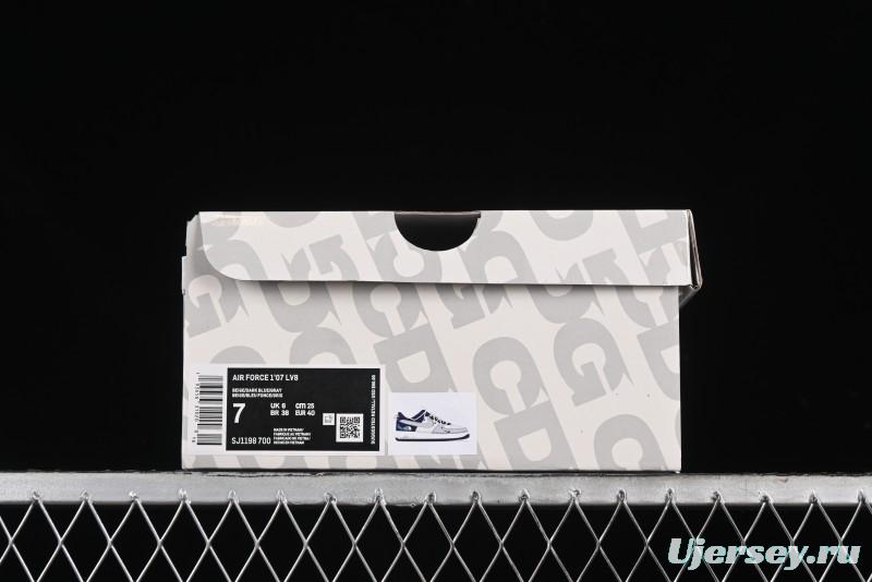 Nike Air Force 1 '07 Low The North Face Collaboration - Grey Blue Drawstring Low-Top Casual Sneakers - SJ1198-700