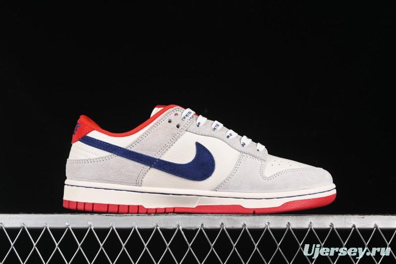 Nike SB Dunk Low Givenchy Collaboration - Gray Blue Red Double Swoosh Anniversary High-End Custom Low-Top Casual Sneakers - CF3688-033