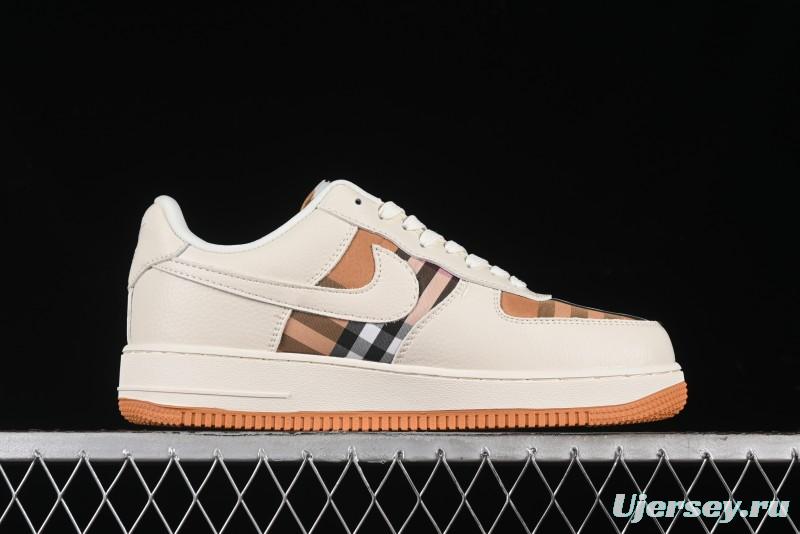 Nike Air Force 1 '07 Low Burberry Check Print Casual Sneakers - DF0180-006