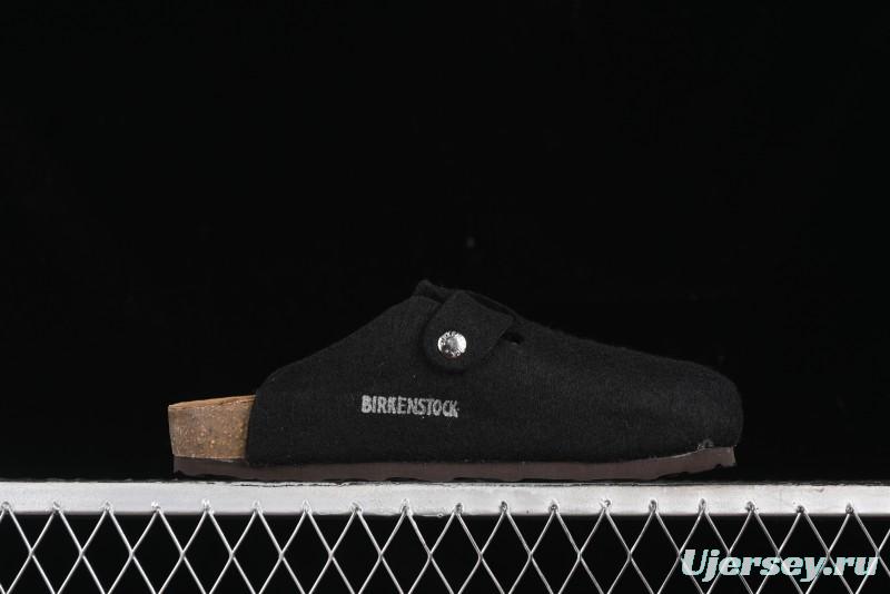 Birkenstock Half Open Toe Sandals with Smokeless Coal Wool Upper - G.D4