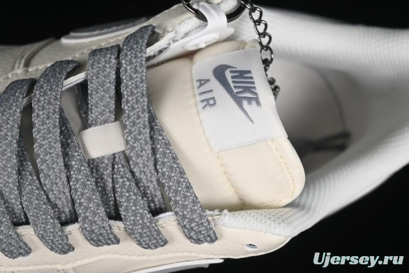 Nike Air Force 1 '07 Low Stussy Collaboration - Light Bone Gum Sole Casual Sneakers - XZ5688-003