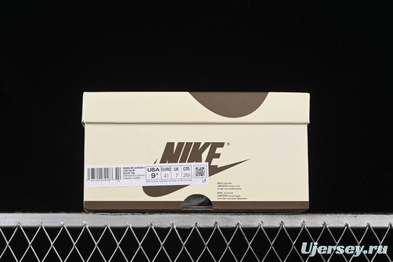 Nike Travis Scott x Air Jordan 1 Low OG AJ1 Collaboration Shoes with Reverse Swoosh - DZ4137-700