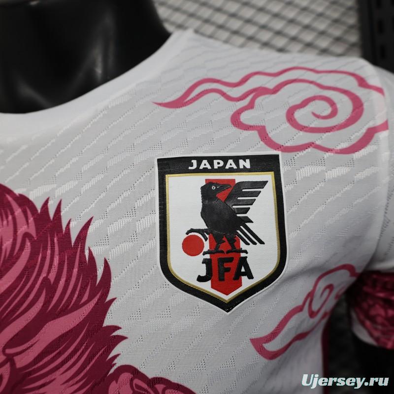 Player Version 2025 Japan National Team White with Pink Dragon Design Jersey