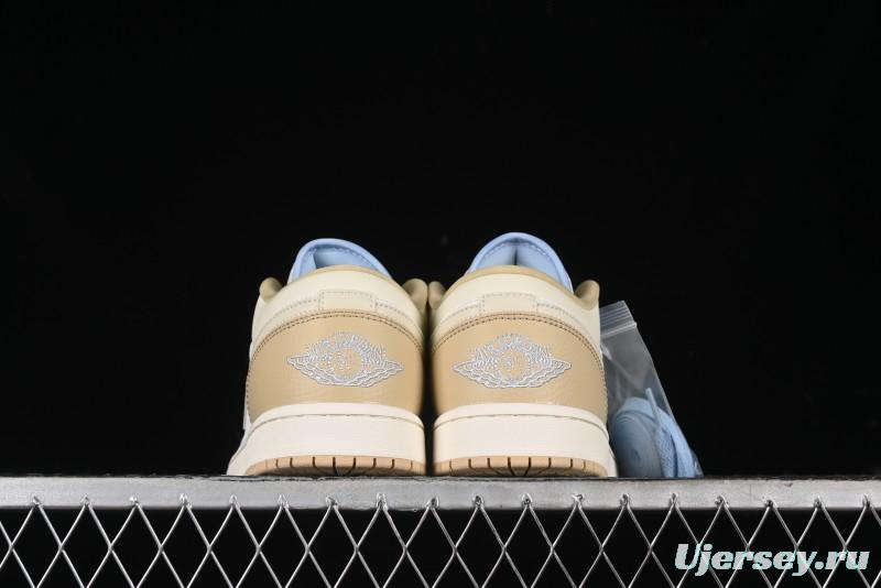 Nike Air Jordan 1 Low OG AJ1 Retro Basketball Shoes in White and Brown - HQ4186-111
