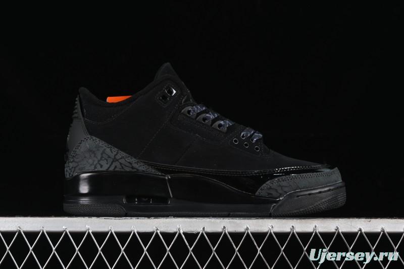 Nike Air Jordan 3 Retro Basketball Shoes in Midnight Black - CT8532-001