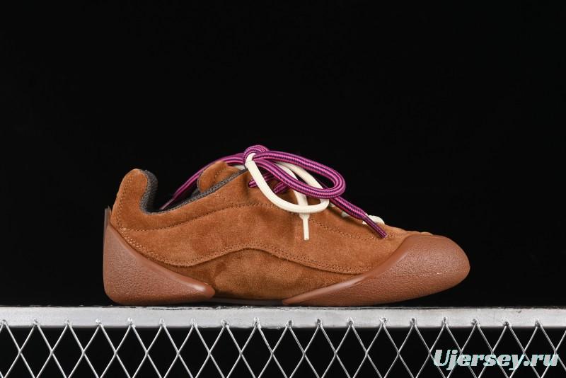 Alexander McQueen Flexion Retro Sneakers in Brown/Suede with Anatomical Design - 2024s