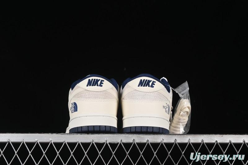 Nike SB Dunk Low The North Face Collaboration - Grey Pigskin White Swoosh Anniversary Custom Low-Top Casual Skate Shoes - KK1333-006