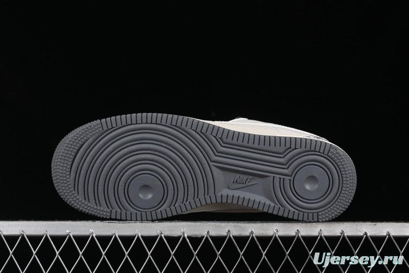 Nike Air Force 1 '07 Low Stussy Collaboration - Light Grey Double Swoosh Casual Sneakers - XZ6188-012