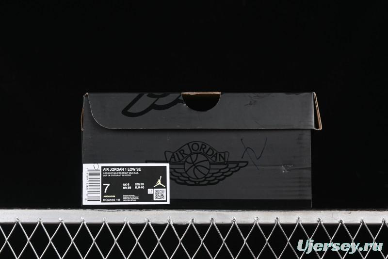 Nike Air Jordan 1 Low OG AJ1 Retro Basketball Shoes in White and Brown - HQ4186-111