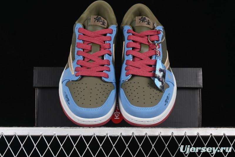 Nike Travis Scott x Fragment Design x Air Jordan 1 Low OG SP AJ1 Low Top Casual Sneakers - CH6336-015