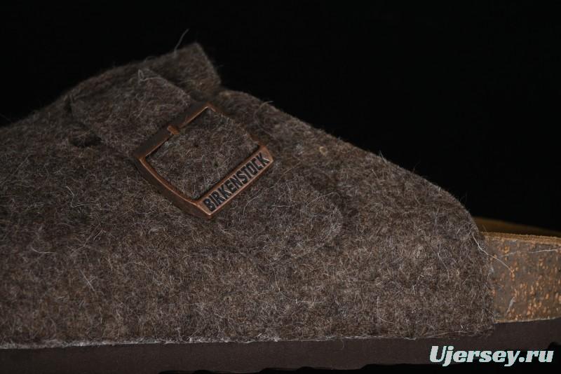 Birkenstock Half-Fur Slide Sandals with Wool Lining - G.D4