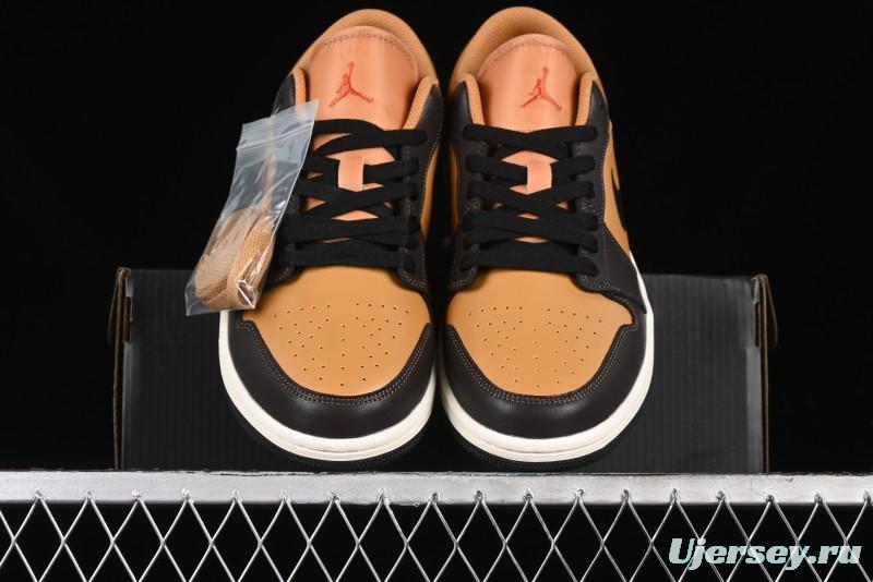 Nike Air Jordan 1 Low Flax/Baroque Brown Casual Basketball Shoes - HQ3603-201