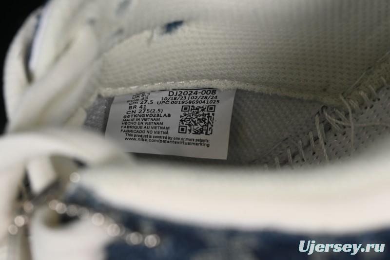 Nike SB Dunk Low LV Collaboration - Dark Blue Denim White Blue Swoosh Anniversary High-End Custom Low-Top Casual Sneakers - DJ2024-008