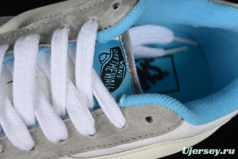 Vans Knu Skool Low-Top Retro Casual Vulcanized Slip-On Shoes in Grey Blue - VN000D6CCCZ