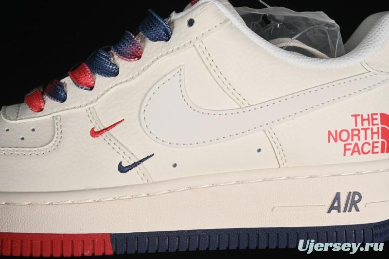 Nike Air Force 1 '07 Low The North Face Collaboration - White Red Blue Color Block Low-Top Casual Sneakers - XZ6188-010