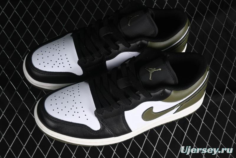 Nike Air Jordan 1 Low "Medium Olive" Casual Sneakers - 553558-092