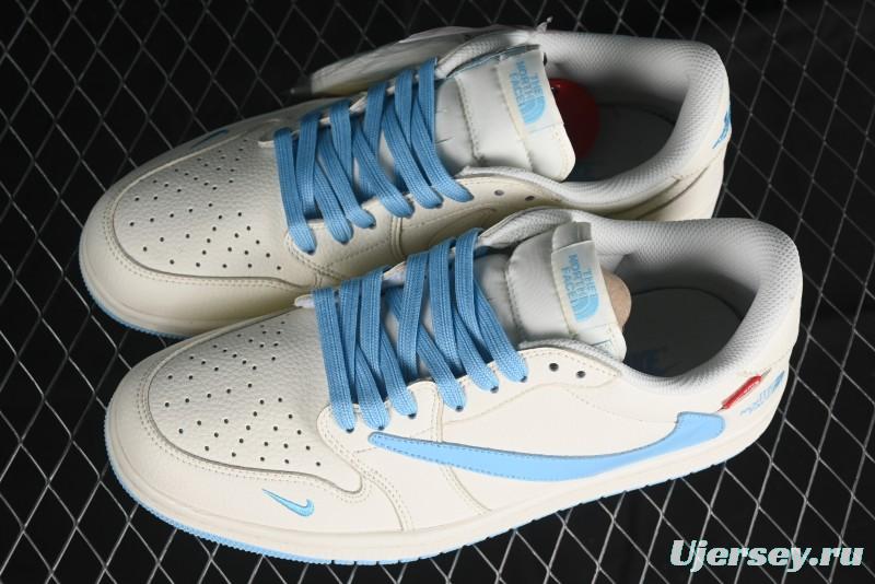 Nike Travis Scott x Fragment Design x Air Jordan 1 Low OG SP AJ1 Supreme North Face Collaboration - DIY1688-002