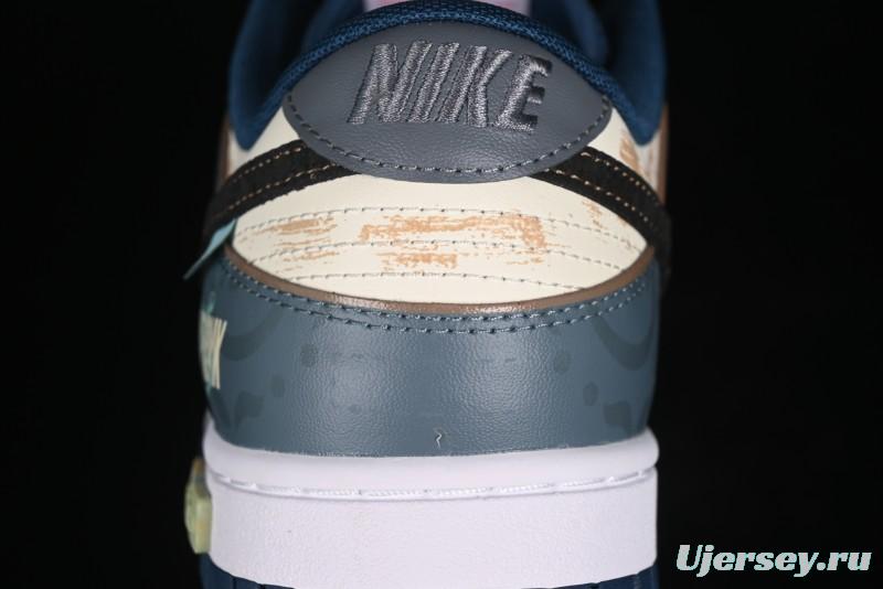 Nike Dunk Low Panda Prank Nautical Era Exploration Wave Low Top Casual Sneakers - DD1391-400