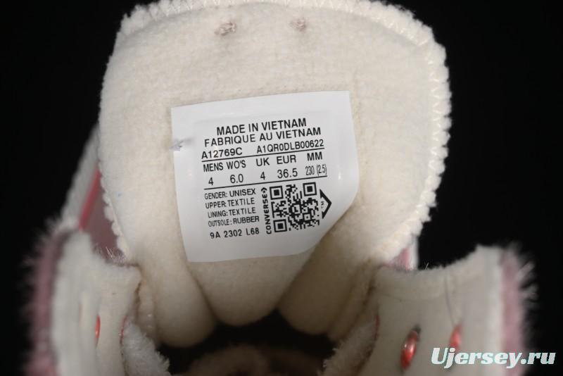 Converse Zoo Happy Pets Series High-Top Casual Sneakers with Plush Lining for Autumn Winter - A12769C