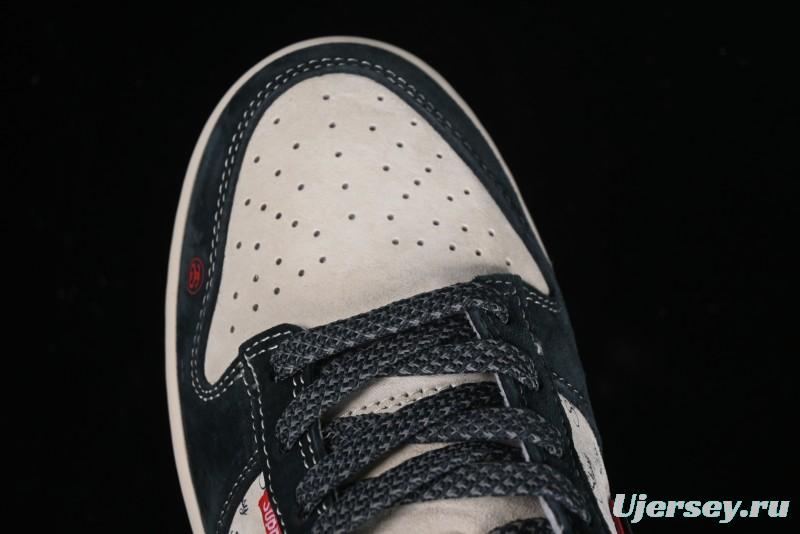 Nike SB Dunk Low Stussy Collaboration - Anniversary High-End Custom Low-Top Casual Skate Shoes - DQ1098-520