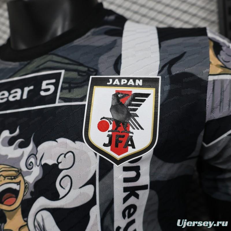 Player Version 2025 Japan National Team Black with One Piece Gear 5 Luffy Design Jersey