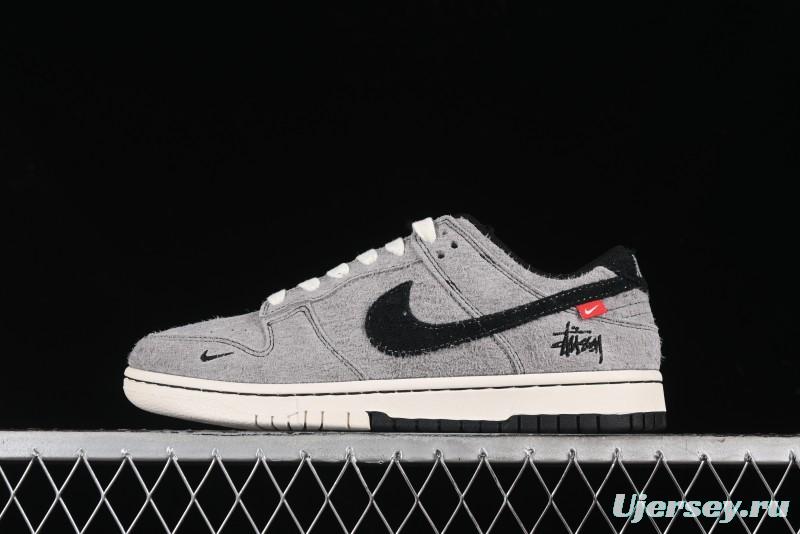 Nike SB Dunk Low Stussy Series - Battle Grey Black Hook Anniversary High-End Custom Low-Top Casual Skate Shoes - MM1089-027