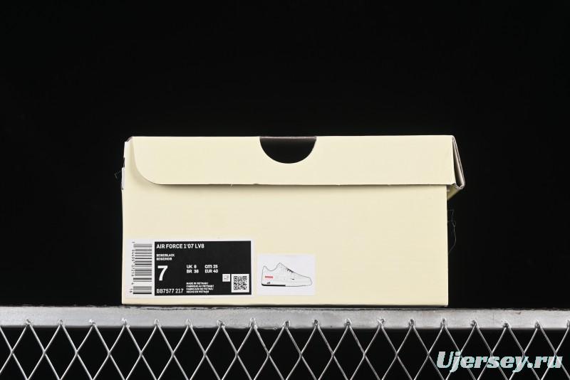 Nike Air Force 1 '07 Low Supreme Collaboration - White Black Two-Tone Low-Top Casual Sneakers - BB7577-217