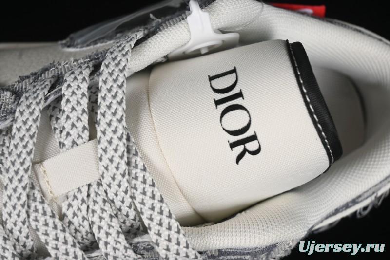 Nike Air Jordan 1 Low AJ1 Dior Collaboration - Grey Blue Red Label Retro Basketball Shoes - SJ9950-037