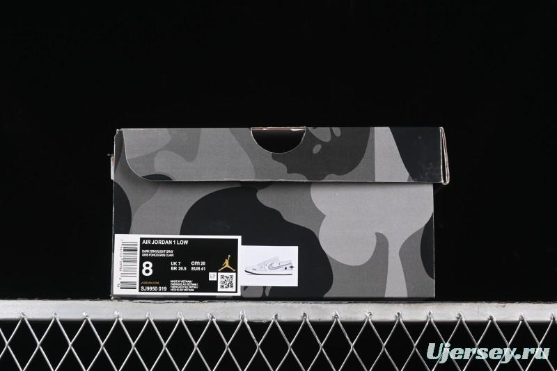 Nike Air Jordan 1 Low AJ1 Bape Collaboration - Grey Blue Retro Basketball Shoes with Custom Laces - SJ9950-019