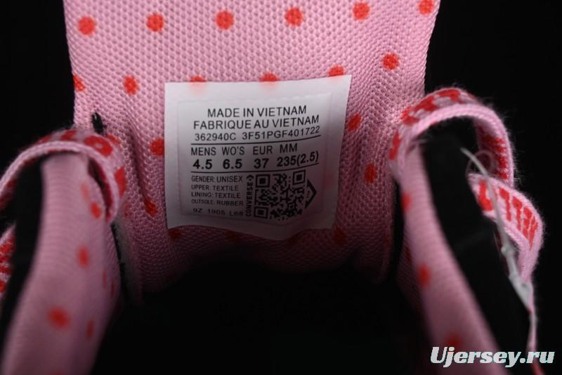 Converse One Star Hello Kitty Collaboration Low-Top Casual Sneakers with Embroidered Bow - 362940C