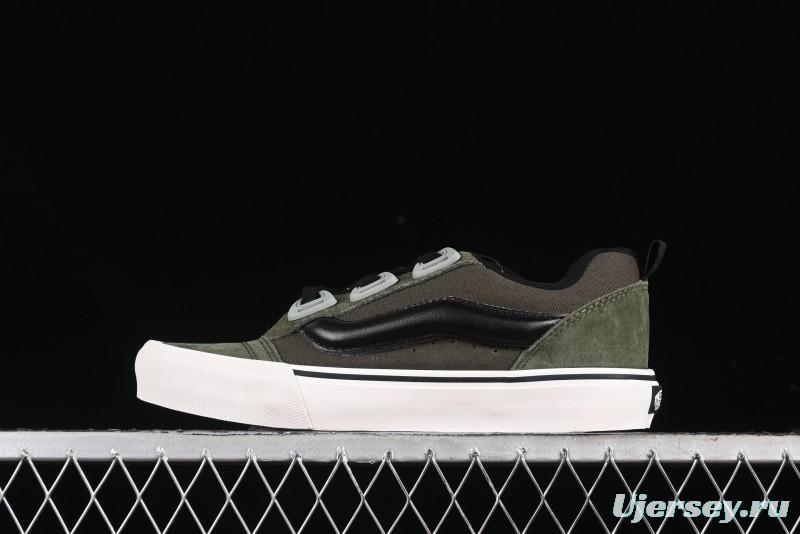 Vans Knu Skool DR White Black Green Chunky Sneakers - VN000CZU50K
