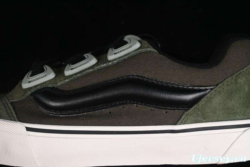 Vans Knu Skool DR White Black Green Chunky Sneakers - VN000CZU50K