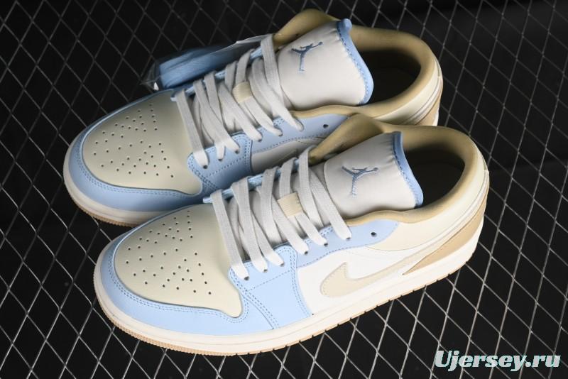 Nike Air Jordan 1 Low OG AJ1 Retro Basketball Shoes in White and Brown - HQ4186-111