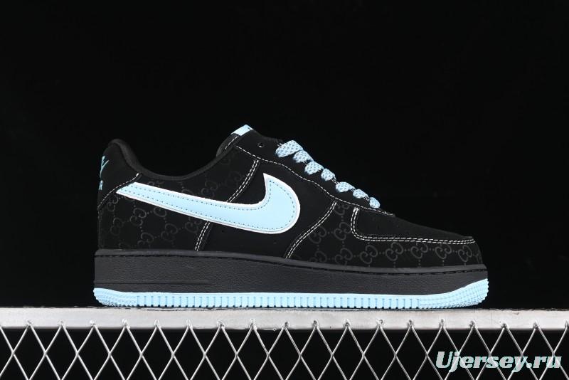 Nike Air Force 1 '07 Low Stussy Collaboration - Black Tiffany Low-Top Casual Sneakers - KK1988-008