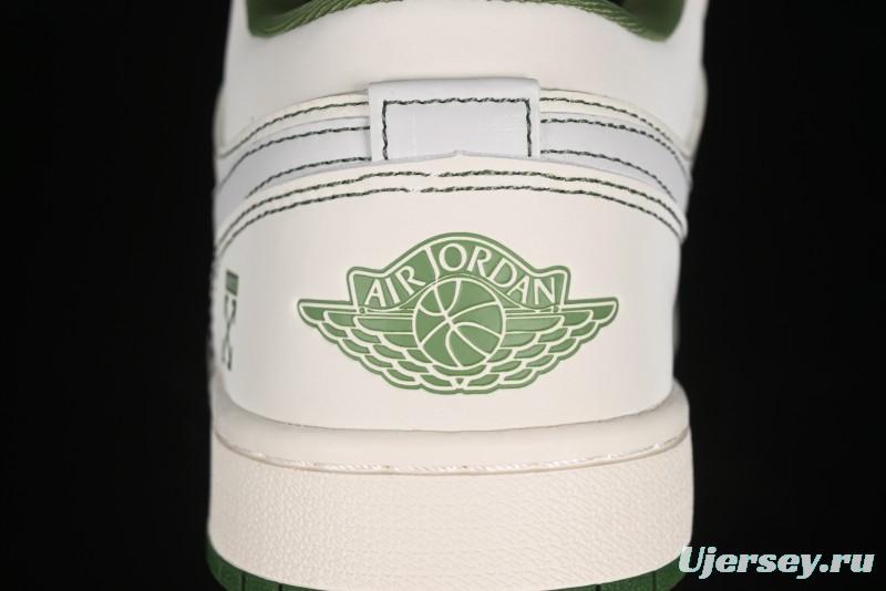 Nike Air Jordan 1 Low OFF-WHITE Collaboration - Retro Basketball Shoes with Beige Green Stitching - CF3688-021