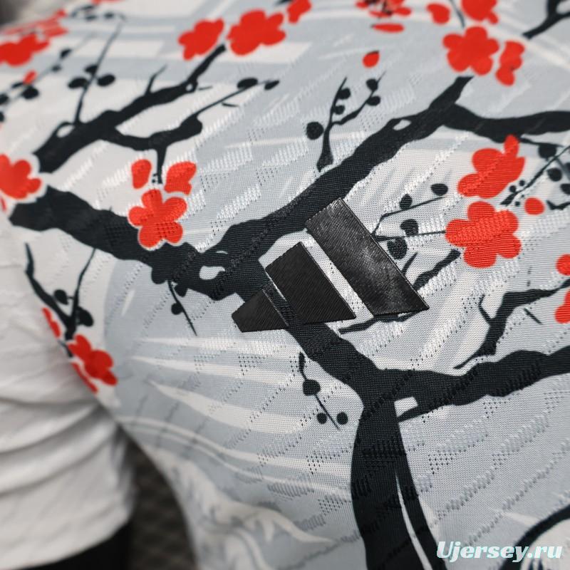 Player Version 2025 Japan White with Samurai & Cherry Blossom Jersey