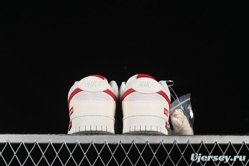 Nike SB Dunk Low Supreme Collaboration - Anniversary Edition Customized Low-Top Casual Skate Shoes - KK1333-002