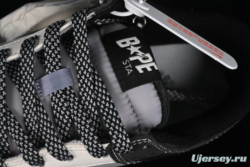 Nike SB Dunk Low BAPE Collaboration Anniversary Edition - White Grey Black Low Top Casual Skate Shoes - BB8969-007