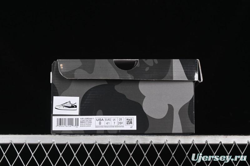 Nike Travis Scott x Fragment Design x Air Jordan 1 Low OG SP AJ1 Bape Collaboration - BB6511-626